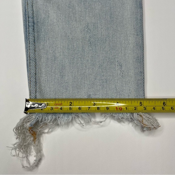 Zara Womens Jeans Size 2 Blue Mid Rise Raw Hem Distressed/Ripped/Slight Stretch - Picture 9 of 13